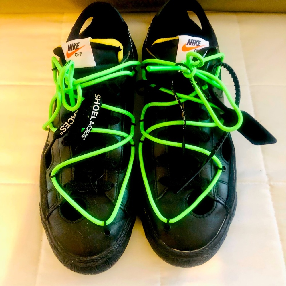 Off-White x Nike Blazer Low Black Green  - excellent condition size 8.5
